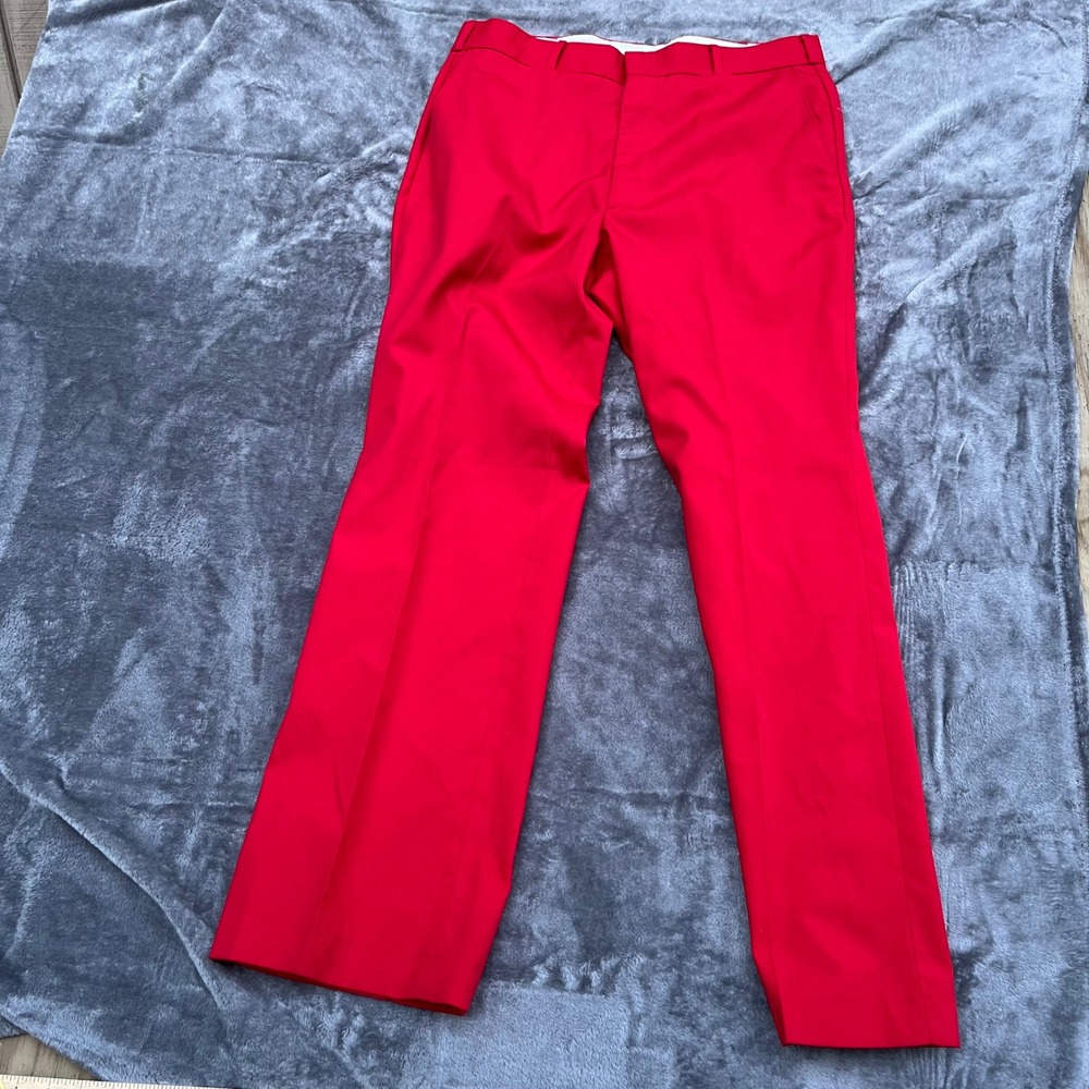 Vtg Thomson Permanent Press Red Dress Pants Richards Greenwich Trousers 33x30.5